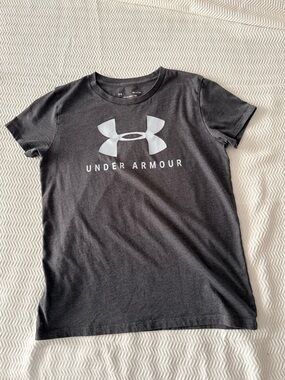 Women’s Under Armour The Classic Tee Charcoal Gray with White Logo
